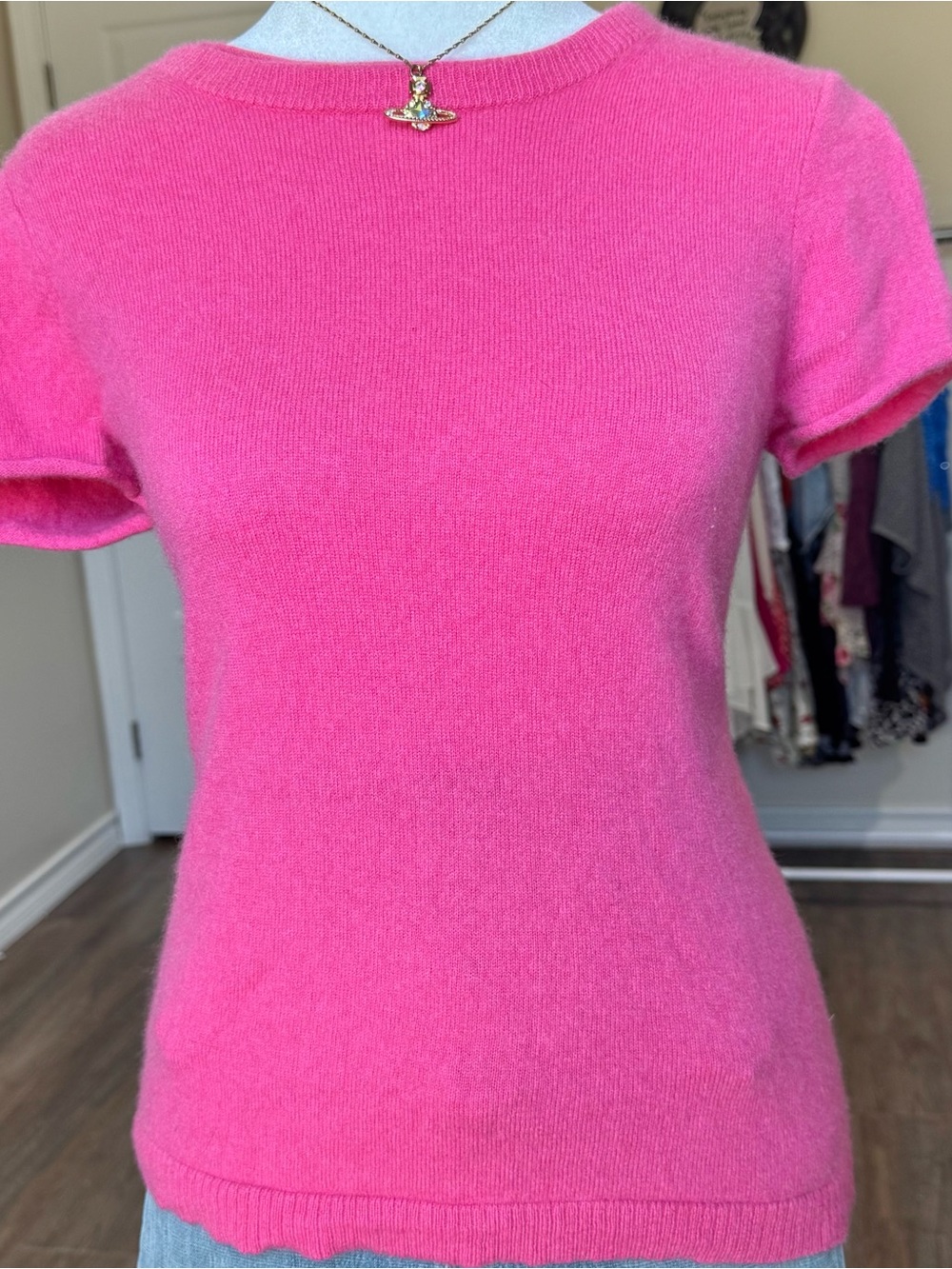 J.Crew Pink Cashmere Short-Sleeve Preppy Luxurious Soft Women’s Small Tee
